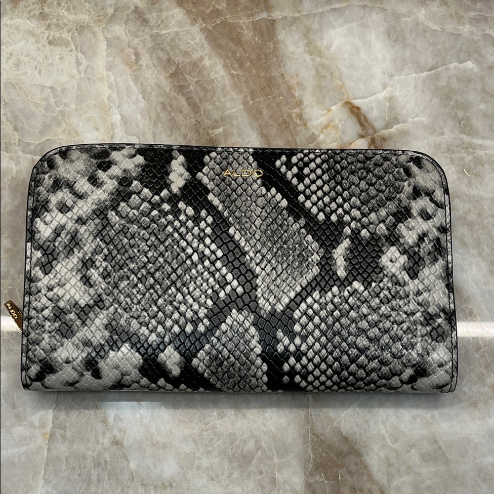 Aldo Silencer Monochrome Snake Print Clutch